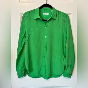 Equipment 100% Silk Button Down Blouse Green Size Extra Small